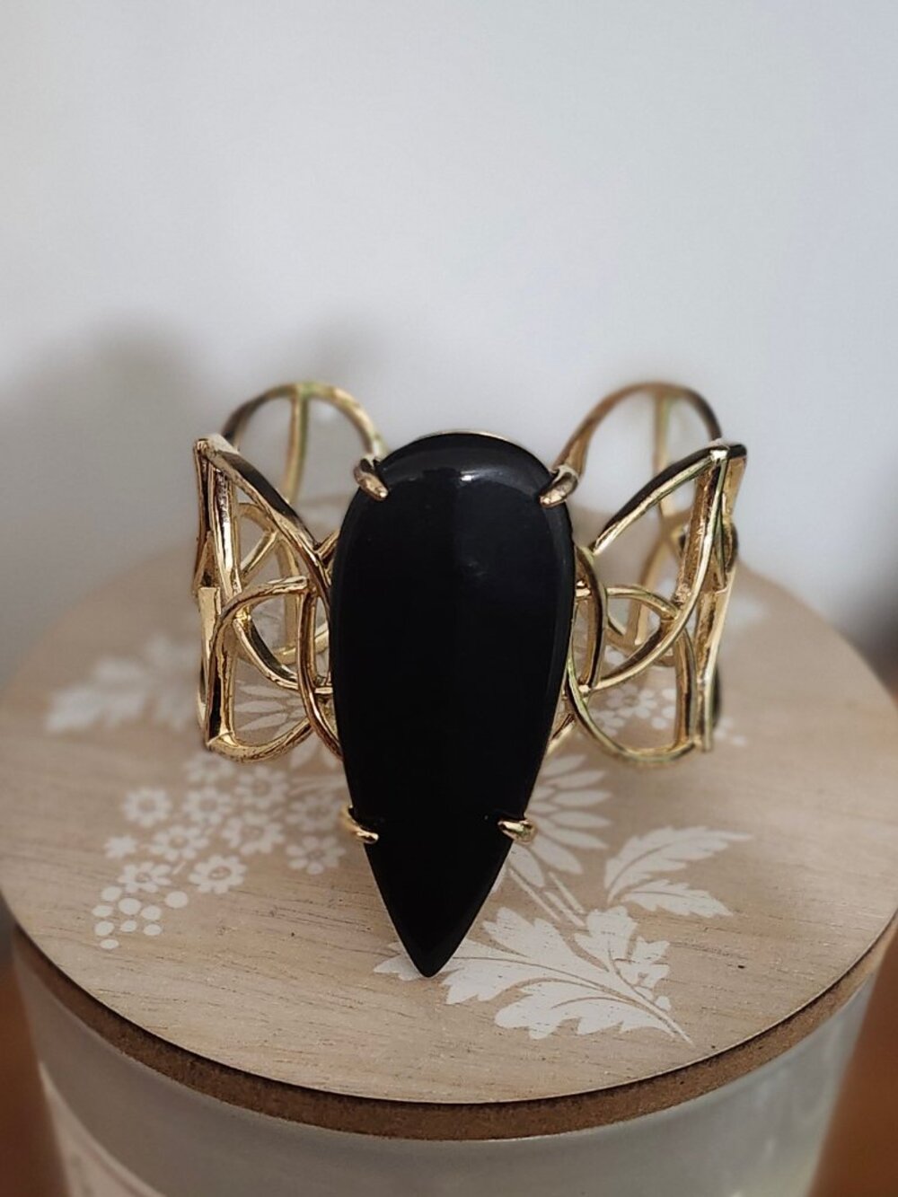 Kendra Scott Black Logo Gold Cuff Bracelet